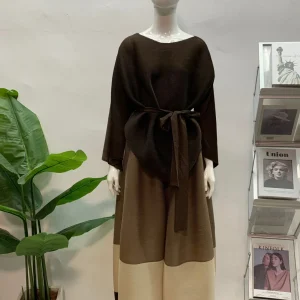 YUDX Miyake Fold Suit Spliced Top + Wide-leg Straight Pants Two-piece Set 2024 Autumn Winter New