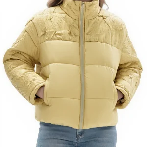 YUDX Solid Women's Cotton Stand-up Collar Long-sleeved Design Zipper Hundred Slim Thickened Jacket Pleated Top 2025 Winter New