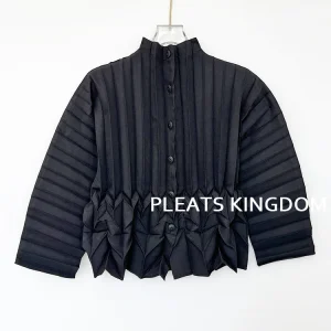 YUDX Light Luxury Collection Pleated Women's Jacket Draped Silhouette Casual Fashion Slim Standing Collar Trench Coat